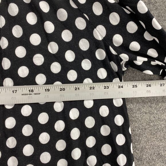 Michael Kors Blouse Women M Medium Black Polka Dot Long Sleeve Round Neck Casual - Picture 6 of 8